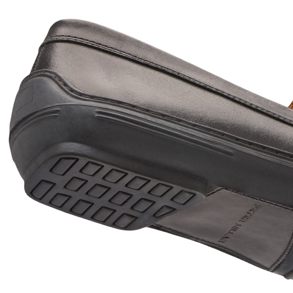 PETER MILLAR • Kiely Black Leather Driving Moccasin Loafers Made In Brazil - Picture 5 of 7